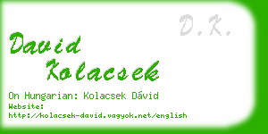 david kolacsek business card